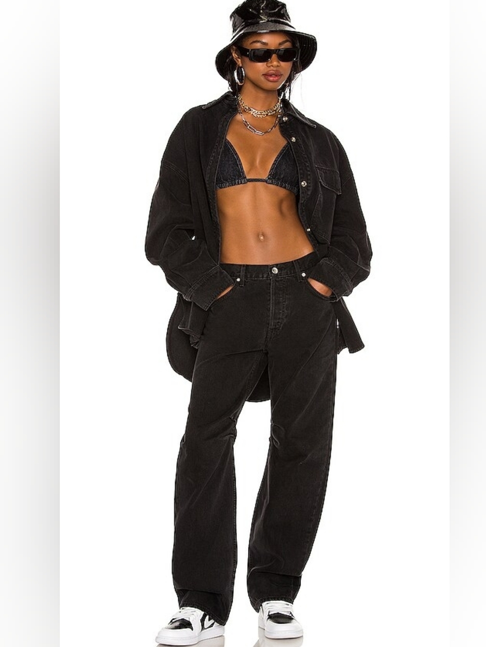 Aaliyah x Revolve Black Denim Pants Size 27 EUC
